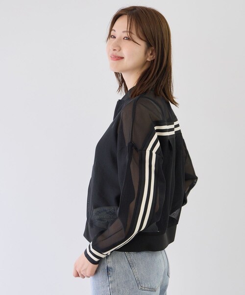 Jayro(ジャイロ)の「【セットアップ可】ラインメッシュブルゾン(ブルゾン・レディース・ブラック/ベージュ・M)」の8枚目の写真