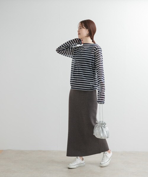 URBAN RESEARCH DOORS(アーバンリサーチドアーズ)の「リネン混ニットストレートスカート(スカート・レディース・BLACK/CHARCOAL・M)」の18枚目の写真