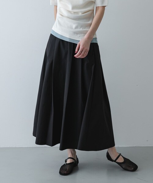 SENSE OF PLACE by URBAN RESEARCH（センスオブプレイスバイアーバンリサーチ）の「タックボリュームスカート（スカート・レディース・BEIGE/BLACK/BLUE・One）」の7枚目の写真