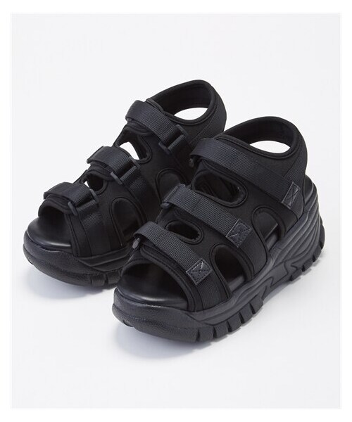 nissen（ニッセン）の「【ゆったり幅広】厚底3本ベルトスポーツサンダル（低反発中敷）（ワイズ４Ｅ）（サンダル・メンズ・【移行済】黒/黒/ベージュ/黒×ホワイト・M=23.0~23.5cm/4E/L=24.0~24.5cm/4E/LL=25.0~25.5cm/4E/3L=26.0~26.5cm/4E）」の10枚目の写真