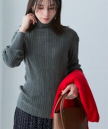 nissen | 綿１００％ハイネックランダムリブニット＜大きいサイズ有＞(ニット/セーター)