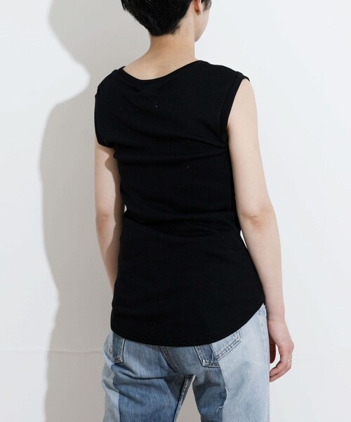 THE GOODLAND MARKET(ザグッドランドマーケット)の「『別注』MIDIUMISOLID×TGM Mix organic cotton tank-top(タンクトップ・レディース・Off/Black/Mocha・FREE)」の15枚目の写真