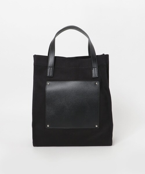 ITEMS URBANRESEARCH（アイテムズ アーバンリサーチ）の「キャンバス × フェイクレザー トートバッグ（トートバッグ・メンズ・BLK/OFF・-）」の14枚目の写真