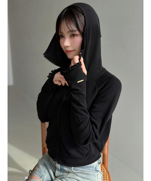 RESEXXY（リゼクシー）の「【UVカット】ベーシックパーカー（パーカー・レディース・ホワイト/ブラック/ピンク/ブルー・F）」の9枚目の写真