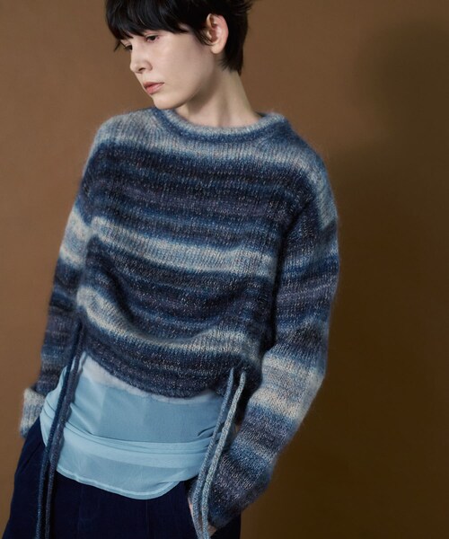 THE GOODLAND MARKET（ザグッドランドマーケット）の「cwtch　PSYCHEDELIC KNIT TOPS（ニット/セーター・レディース・NAVY/YELLOW・Free）」の3枚目の写真