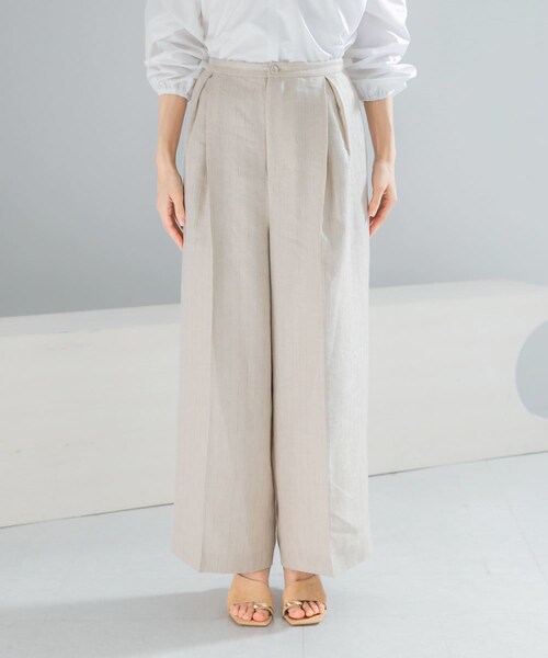 URBAN RESEARCH ROSSO（アーバンリサーチロッソ）の「ラメリネンストライプワイドパンツ（その他パンツ・レディース・BEIGE/CHARCOAL・36/38）」の16枚目の写真