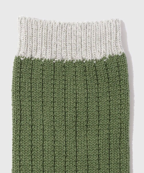 ADAM ET ROPE'(アダムエロペ)の「【Little Yarmouth/リトルヤーマス】Utility Rib Sox(ソックス/靴下・メンズ・ブラック/ホワイト/オリーブ・F)」の7枚目の写真