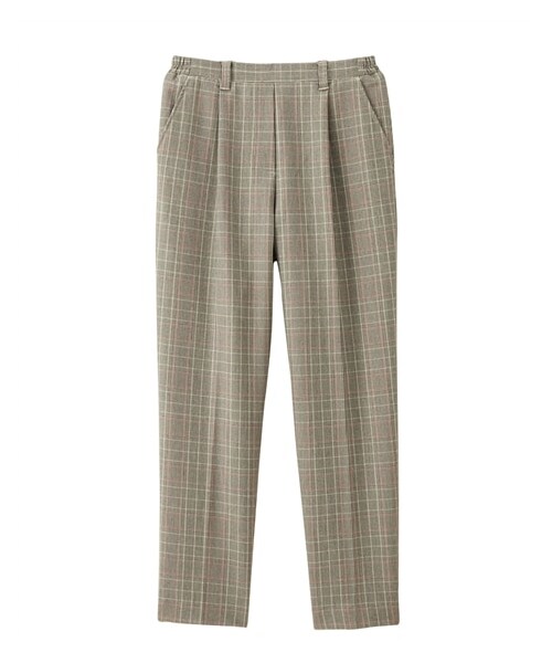 nissen（ニッセン）の「小さいサイズ　きれい見えテーパードパンツ（選べる股下丈）　低身長さん・小柄女性（パンツ・レディース・ベージュ(ベルトループ有)/スモーキーグリーン(ベルトループ有)/黒(ベルトループ有)/ネイビー(ベルトループ有)/ブラウンチェック(ベルトループ有)/ピンク(ベルトループ有)/グレー(ベルトループ有)/エクリュ(ベルトループ有)/ブラウン(ベルトループ有)/黒/ネイビー/ベージュ/グレー/アイスブルー・PSS/PS/PM/PL/PSS(ベルトループ無)/PS(ベルトループ無)/PM(ベルトループ無)/PL(ベルトループ無)）」の16枚目の写真