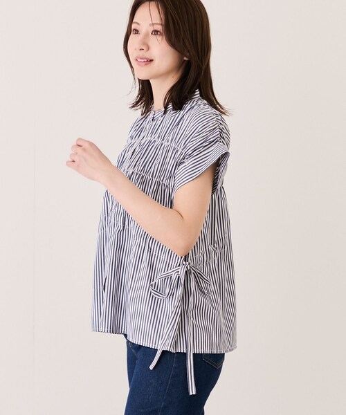 Jayro(ジャイロ)の「シャーリングブラウス(シャツ/ブラウス・レディース・ブラック/ネイビー/ネイビー系/ピンク/イエロー・M)」の22枚目の写真