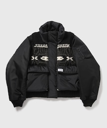 ADAM ET ROPE' | 【elephant TRIBAL fabrics/エレファントトライバルファブリクス】Hybrid Cowichan Blouson(MA-1)