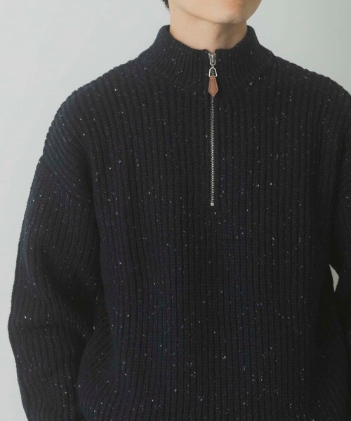 ITEMS URBANRESEARCH（アイテムズ アーバンリサーチ）の「ウール混 ハーフジップ モックネックニット（ニット/セーター・メンズ・WHT/NVY/BLK・M/L）」の3枚目の写真