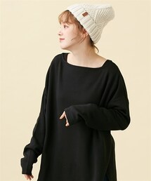 nissen | 【裏起毛】ボートネックサイドスリットプルオーバー(チュニック)