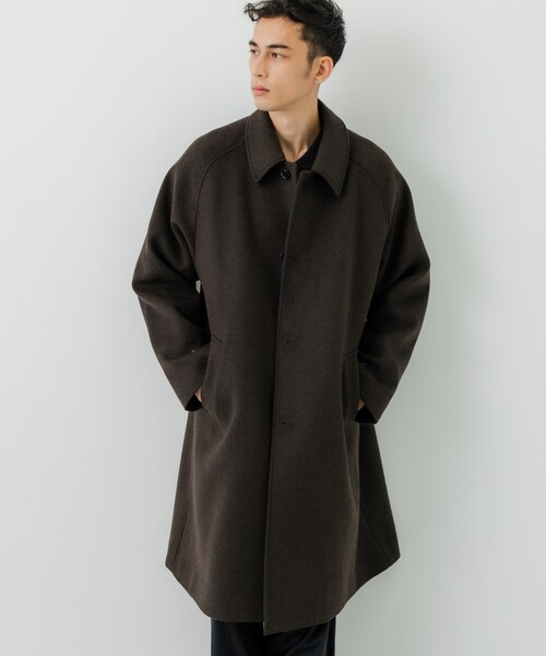 URBAN RESEARCH（アーバンリサーチ）の「WOOL BAL COLLAR COAT（ステンカラーコート・メンズ・KHAKI/BROWN/NAVY/BROWN CH・S/M/L）」の9枚目の写真