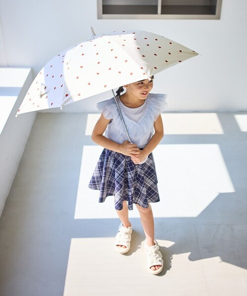 ROPE' PICNIC(ロペピクニック)の「【KIDS/キッズ】ハート柄長傘/晴雨兼用(長傘・キッズ・ホワイト系・F)」の3枚目の写真