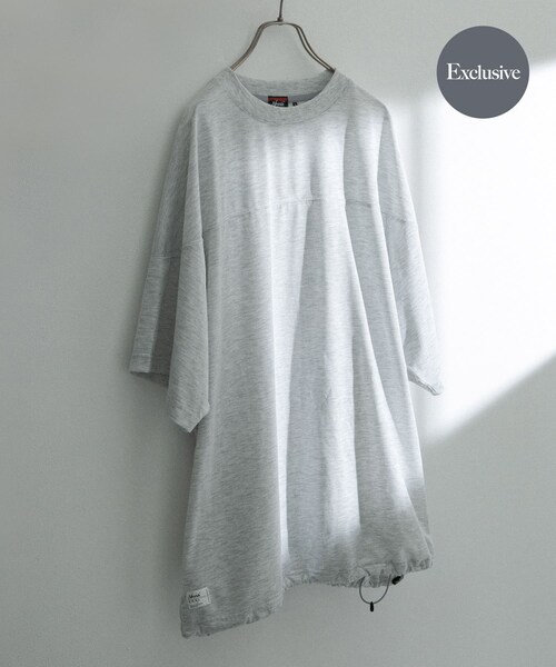 EKAL(エカル)の「『別注』NANGA×EKAL CAVET-SHIRTS(Tシャツ/カットソー・メンズ・グレー杢/ブラック・M/L)」の2枚目の写真