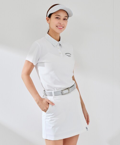 ROPE'（ロペ）の「アニマル柄衿コンビ使い半袖ポロ（ポロシャツ・レディース・グレー/ネイビー/ピンク・L/M/S）」の17枚目の写真