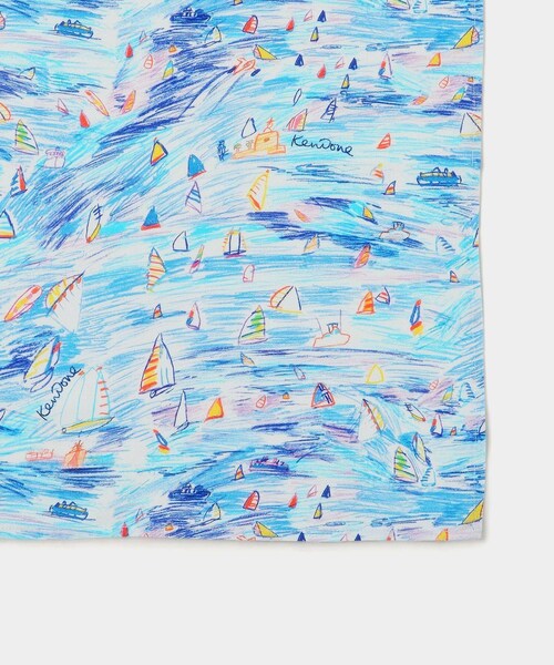 Saturdays NYC（サタデーズ ニューヨークシティ ）の「Ken Done Scarf（バンダナ/スカーフ・レディース・ブラック/ブルー/イエロー・F）」の14枚目の写真