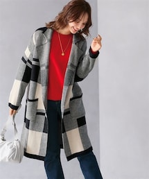 nissen | チェック柄ニットコート＜大きいサイズ有＞(ジャケット/アウター)