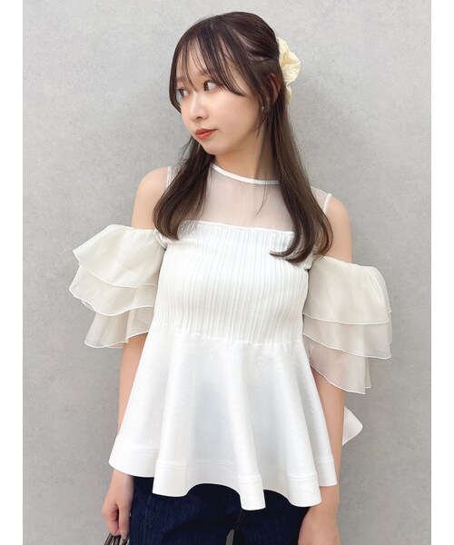 dazzlin（ダズリン）の「ビスチェライクチュニック（チュニック・レディース・オフホワイト/ブラック/ネイビー/パープル/ミックス・F）」の3枚目の写真