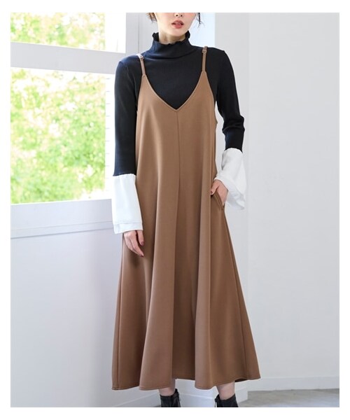 nissen（ニッセン）の「＜大きいサイズ＞ ロングキャミワンピース（ワンピース・レディース・黒/モカ/ダークグリーン・L/LL/3L/4L/5L/6L/8L/10L）」の15枚目の写真