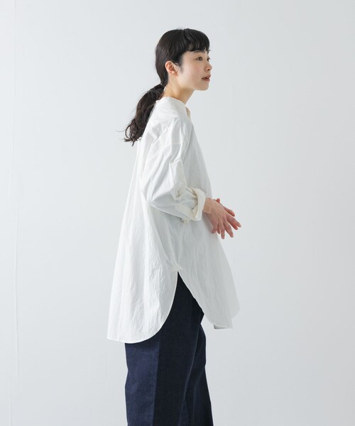 かぐれ（カグレ）の「コットンチュニックシャツ（シャツ/ブラウス・レディース・OFF/L/GRAY・Free）」の4枚目の写真