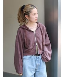 Ungrid | ダブルジップヴィンテージショートパーカー(パーカー)