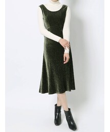 EVRIS | ヘリンボーンベロアワンピース(ワンピース)
