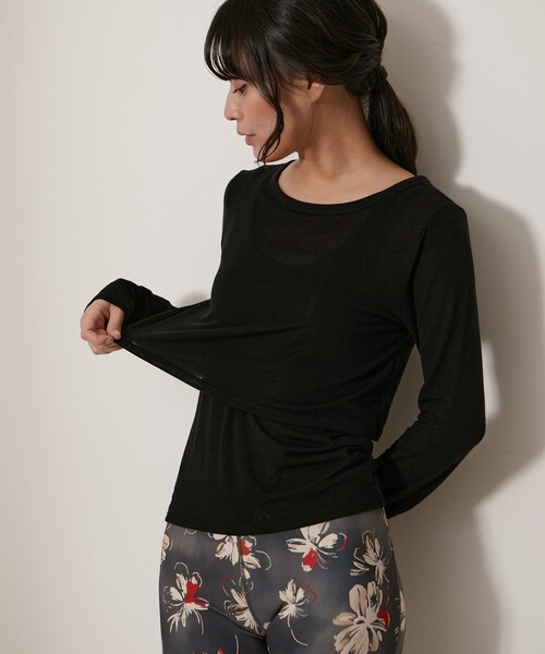 NERGY（ナージー）の「【SET】カシミアシルクレイヤードトップス（アンサンブル・レディース・ブラック/オフホワイト/ラベンダー/オレンジ・F）」の18枚目の写真