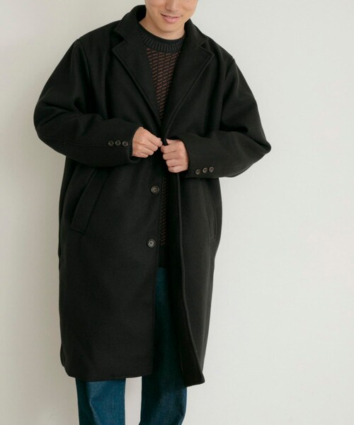 ITEMS URBANRESEARCH（アイテムズ アーバンリサーチ）の「ウールライクメルトン チェスターコート（チェスターコート・メンズ・MOC/BLK/KHK・M/L）」の11枚目の写真