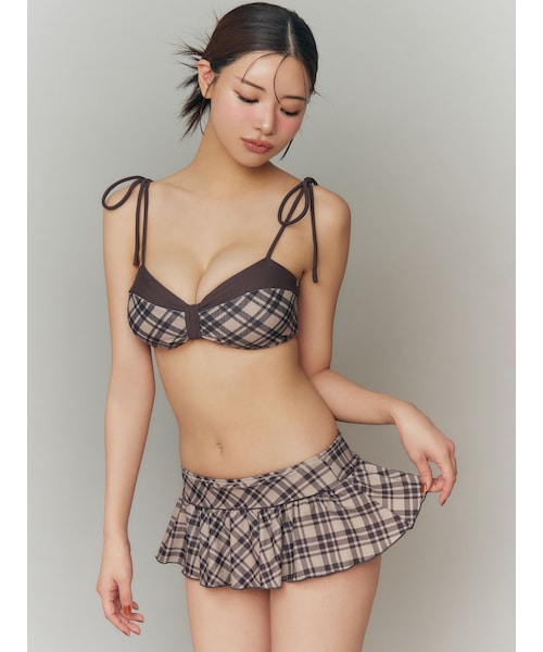 RESEXXY（リゼクシー）の「【swimwear】バイカラービキニ（水着・レディース・ホワイト/ブラウン・F）」の2枚目の写真
