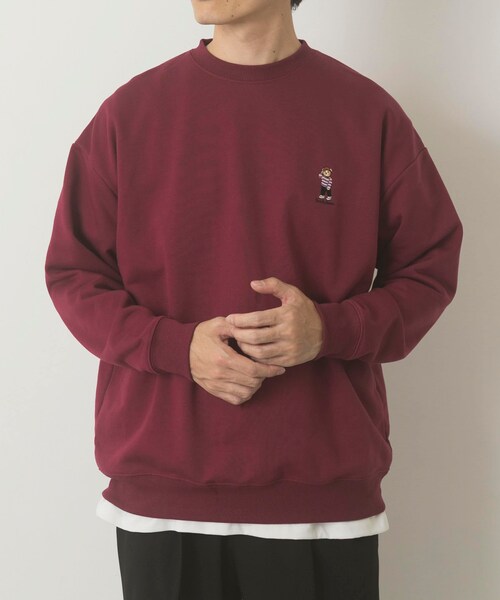 ITEMS URBANRESEARCH（アイテムズ アーバンリサーチ）の「TeddyBear ワンポイント スウェット（スウェット・メンズ・OML/BGD/GRN/NVY・M/L）」の4枚目の写真