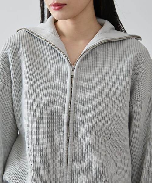 VIS（ビス）の「Wジップハイネックニットカーディガン（カーディガン/ボレロ・レディース・ライトグレー/ネイビー/レッド系・F）」の20枚目の写真
