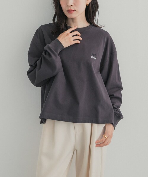 URBAN RESEARCH DOORS（アーバンリサーチドアーズ）の「GrowOrganic 刺しゅうロングスリーブTシャツ（Tシャツ/カットソー・レディース・OFF/CHARCOAL/BURGUNDY・Free）」の11枚目の写真