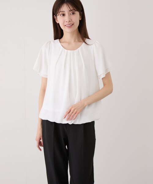 Jayro(ジャイロ)の「胸元タックブラウス(シャツ/ブラウス・レディース・ホワイト系/ネイビー/サックス/ピンク・M)」の9枚目の写真