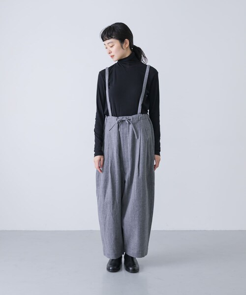 かぐれ（カグレ）の「HAVERSACK　C/Lピンストライプサロペットパンツ（サロペット/オーバーオール・レディース・Top grey・0）」の9枚目の写真