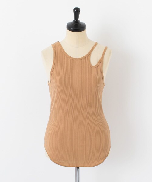 KBF（ケイビーエフ）の「アシメネックタンクトップ（タンクトップ・レディース・CHARCOAL/IVORY/ORG BROWN・one）」の15枚目の写真