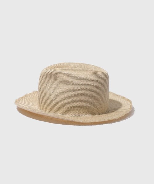 ADAM ET ROPE'(アダムエロペ)の「【KIJIMA TAKAYUKI/キジマ タカユキ】ABACA CENTER CREASE HAT(ハット・メンズ・ブラック/ベージュ・59)」の4枚目の写真