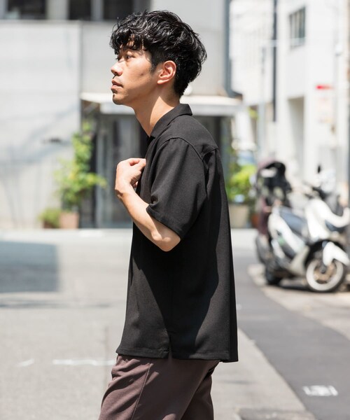 URBAN RESEARCH ROSSO（アーバンリサーチロッソ）の「『WEB限定』『セットアップ対応』パナマ風スキッパーシャツ（シャツ/ブラウス・メンズ・MOCHA/ICE GRAY/NAVY/BLACK・M/L）」の7枚目の写真