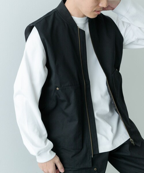 ITEMS URBANRESEARCH（アイテムズ アーバンリサーチ）の「ジップアップ コットンワークベスト（ベスト・メンズ・BLU/BRN/BLK・M/L）」の7枚目の写真