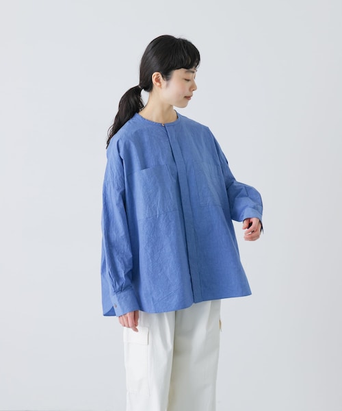 かぐれ(カグレ)の「コットンリネンWポケットシャツ(シャツ/ブラウス・レディース・PINK/BLUE/NAVY・Free)」の6枚目の写真