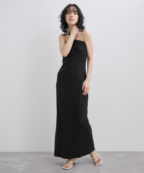 ADAM ET ROPE'(アダムエロペ)の「【Miller for ADAM ET ROPE'】Cup付 Camisole One-piece(ワンピース・レディース・ブラック/ベージュ/パープル系・F)」の22枚目の写真
