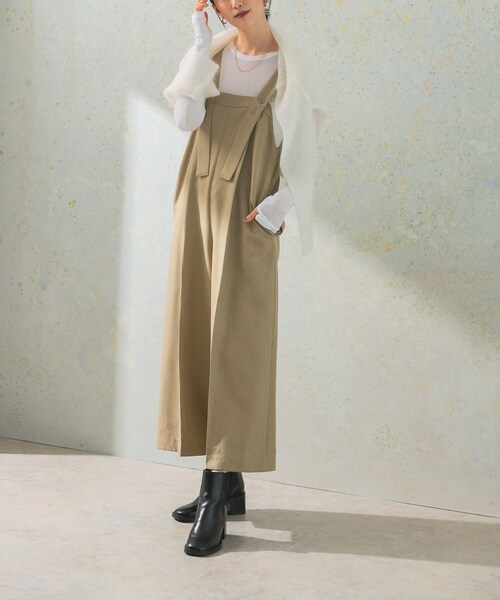 URBAN RESEARCH ROSSO（アーバンリサーチロッソ）の「2WAYワイドオールインワン（サロペット/オーバーオール・レディース・beige/gray・36/38）」の12枚目の写真