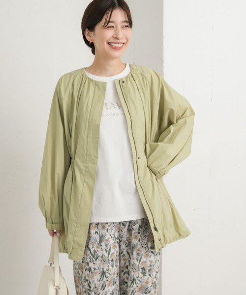 URBAN RESEARCH DOORS（アーバンリサーチドアーズ）の「ギャザーノーカラーブルゾン（ブルゾン・レディース・L.KHAKI/NAVY・M）」の7枚目の写真