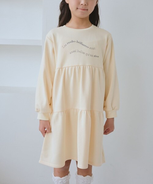 ROPE' PICNIC（ロペピクニック）の「【KIDS/キッズ】裏毛ティアードロゴワンピース（ワンピース・キッズ・ライトグレー/キナリ・L/M/S）」の16枚目の写真