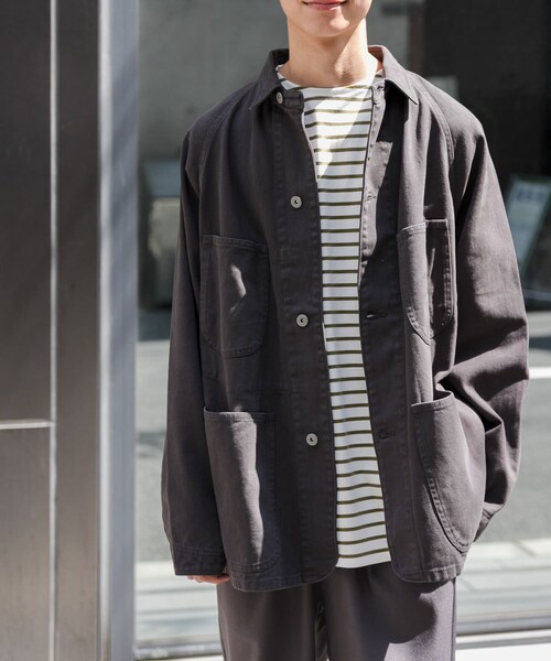 URBAN RESEARCH DOORS（アーバンリサーチドアーズ）の「FORK&SPOON　ガーメントダイツイルカバーオール（カバーオール・メンズ・CHARCOAL/IVORY・4/5）」の17枚目の写真