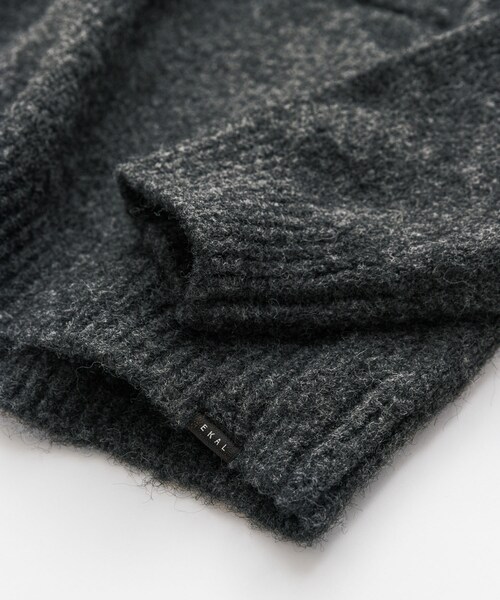 EKAL（エカル）の「シャギーニットポロプルオーバー（ニット/セーター・メンズ・グレー/ブラウン/フォーレンリーブス・M/L）」の7枚目の写真