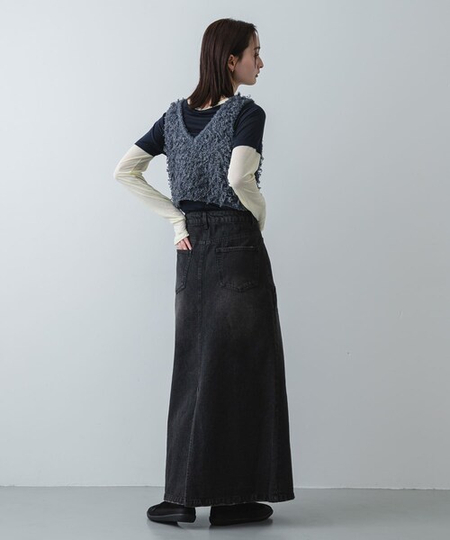 SENSE OF PLACE by URBAN RESEARCH（センスオブプレイスバイアーバンリサーチ）の「セミフレアデニムスカート（デニムスカート・レディース・BLACK/D.INDIGO・S/M）」の8枚目の写真
