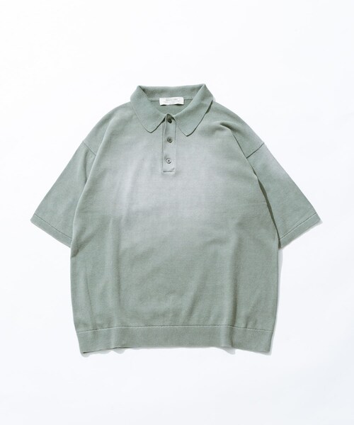 URBAN RESEARCH Sonny Label（アーバンリサーチサニーレーベル）の「ピグメントニットポロシャツ（ニット/セーター・メンズ・グリーン/スミクロ・M/L）」の3枚目の写真
