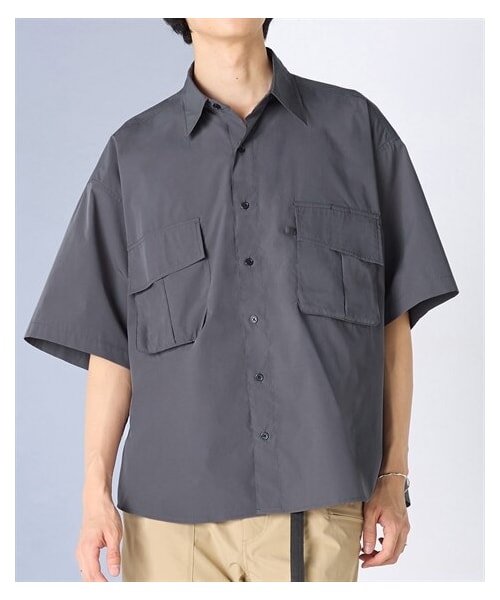 nissen（ニッセン）の「オーバーサイズポケット付5分袖シャツ【大きいサイズ有】　吸汗速乾（シャツ/ブラウス・メンズ・チャコール/黒・M/L/LL/3L/4L/5L/6L/8L/10L）」の17枚目の写真
