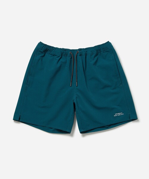 Saturdays NYC（サタデーズ ニューヨークシティ ）の「Timothy Seersucker Stripe Swim Short（水着・メンズ・チャコール/グリーン・L/M/S/XL）」の5枚目の写真